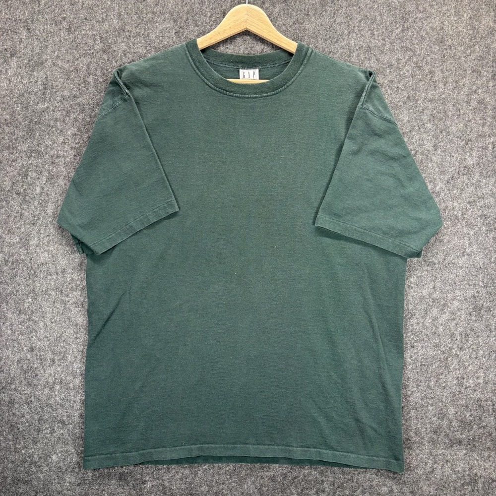 Vintage 90s GAP Classic T-Shirt XL Single Stitch Green Short Sleeve USA Cotton